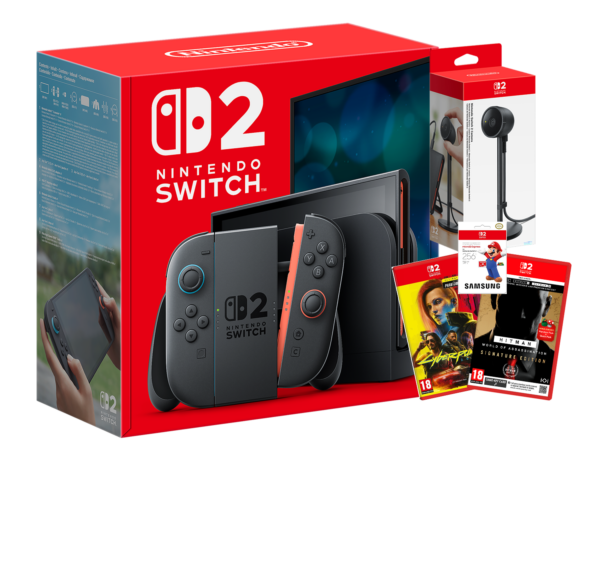 Nintendo Switch 2 Bundle with Cyberpunk 2077, Hitman WOA, Micro SD Express Card & Switch 2 Camera