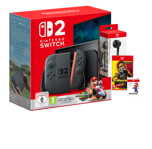 Nintendo Switch 2 Mario Kart Bundle with Cyberpunk 2077, SD Card & Switch 2 Camera