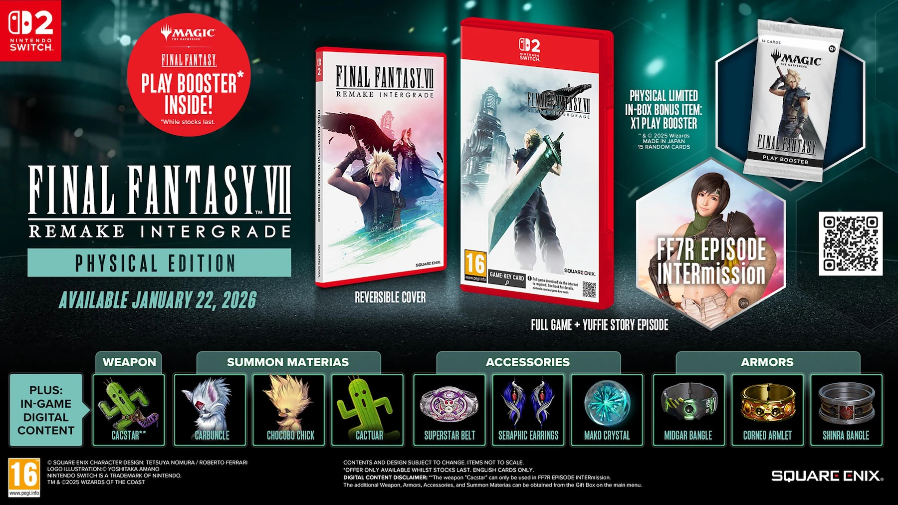 Final Fantasy VII Remake Intergrade Day One Edition box contents