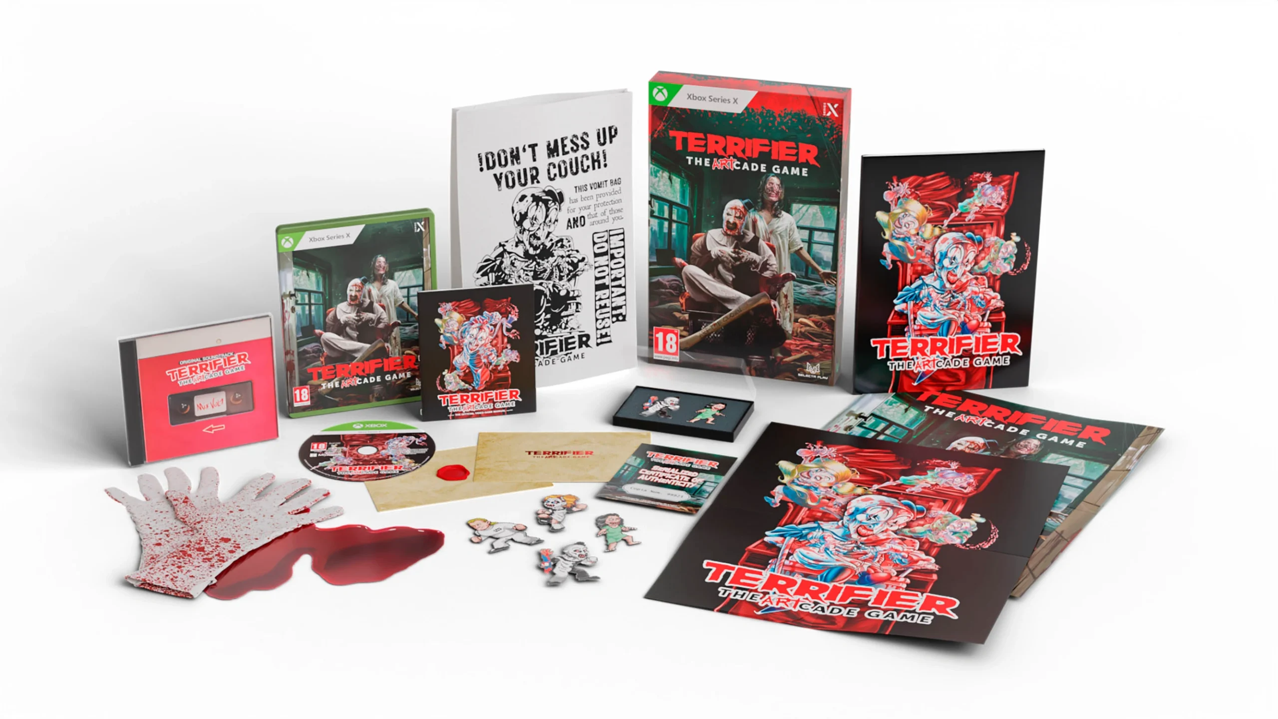 Terrifier The ArtCade Game Collector’s Edition contents